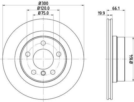 Диск гальмівний з покриттям PRO, задн. HELLA 8DD 355 120-971