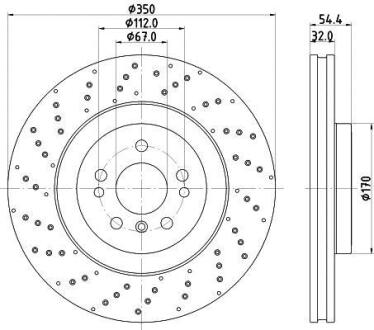 Диск гальмівний PRO High Carbon, передн. HELLA 8DD 355 122-541