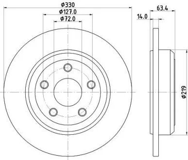 Гальмівний диск HELLA 8DD 355 122-671
