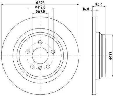 Диск гальмівний зад. DB ML166 HELLA 8DD 355 122-861