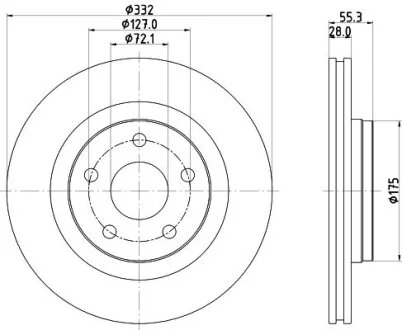 Гальмівний диск HELLA 8DD 355 123-141