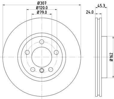 Диск гальмівний HELLA 8DD 355 126-291