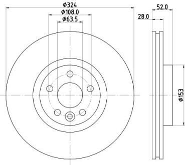 Диск гальмівний PRO High Carbon, передн. HELLA 8DD 355 126-661