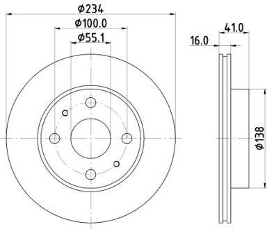Гальмівний диск HELLA 8DD 355 126-801