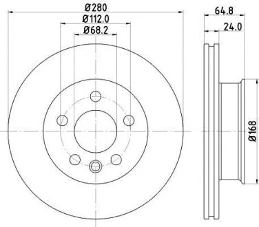Гальмівний диск HELLA 8DD 355 127-061