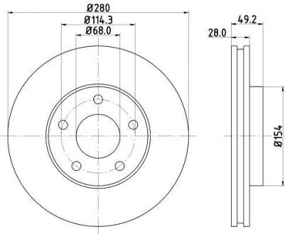 Диск гальмівний HELLA 8DD 355 127-681