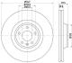 (High Carbon)Диск гальмівний перед. Audi A6, A6 Allroad 2.0-4.2 05.04-08.11 HELLA 8DD 355 128-311 (фото 1)