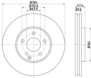 Диск гальмівний PRO High Carbon, передн. HELLA 8DD 355 128-641