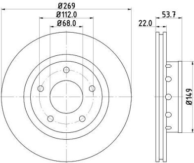 Гальмівний диск HELLA 8DD 355 128-951