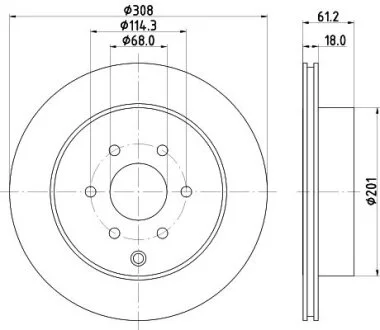 Гальмівний диск HELLA 8DD 355 131-391