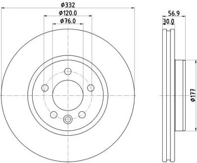Гальмівний диск HELLA 8DD 355 132-561