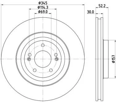 Гальмівний диск HELLA 8DD 355 132-681
