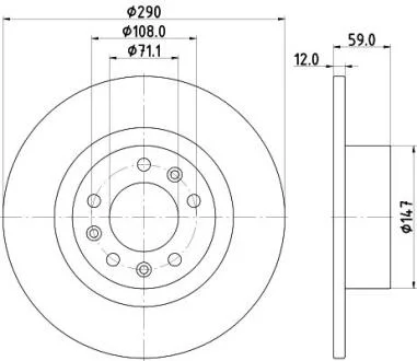 Гальмівний диск HELLA 8DD 355 132-841