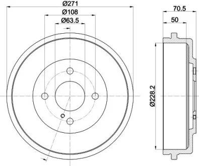 Гальмівний барабан HELLA 8DT 355 303-191
