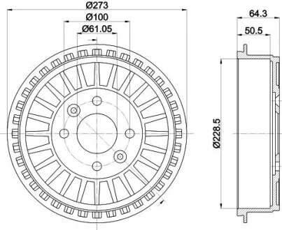 Гальмівний барабан HELLA 8DT 355 303-201