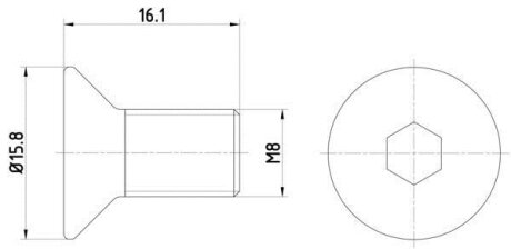 Гвинт, гальмівний диск HELLA 8DZ 355 209-061