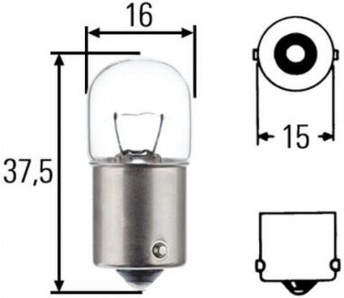 Лампа розжарювання, R5W 12V 5W BA15s Long Life BA15s HELLA 8GA 002 071-351