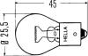 Лампа розжарювання STANDARD P21W, BA 15 s, 12 V (к-кт 2шт) HELLA 8GA 002 073-123 (фото 2)