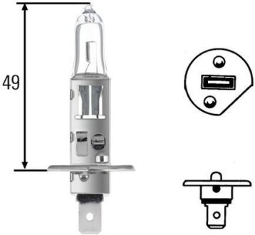 Лампа розжарювання H1, 55 W, P 14,5 s HELLA 8GH 002 089-133