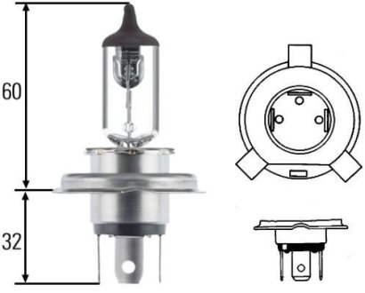 Лампа H4 HELLA 8GJ 002 525-511