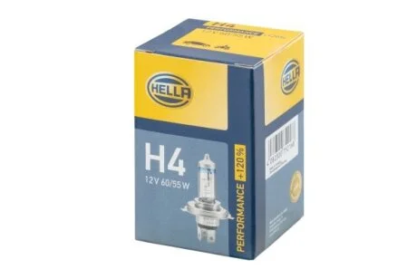Лампа +120% H4 60/55W P43t HELLA 8GJ 223 498-021