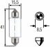 Лампа доп. освещ. STANDART 12V SV8,58 21W (картон) (мин 10 шт.) HELLA 8GM 002 091-181 (фото 1)