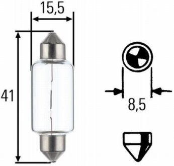 Лампа доп. освещ. 15W SV 8,58 24V(Груз./ком) (мин 10 шт.) HELLA 8GM 002 091-261