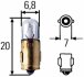 Лампа розжарювання 24V 3W BA 7 s HELLA 8GP 002 066-241 (фото 1)