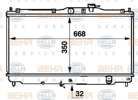 Радіатор, охолодження двигуна HELLA 8MK 376 707-351