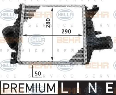 Интеркулер Mercedes V-Class, Vito 2.0 2.3 97-03,Vito Фургон 2.0 2.3 96-03 HELLA 8ML376724-121