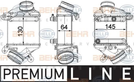 Радиатор интеркуллера, R 4.4 BMW 5-7, X5, X6 06- HELLA 8ML 376 746-441