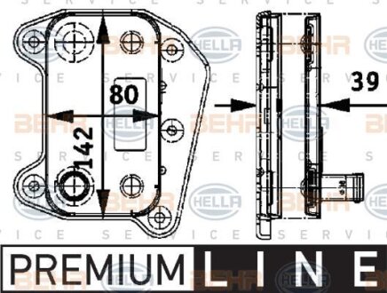 Радиатор масла MB W210/W211/SPRINTER/VITO 2.0-2.7 98- (Premium Line! OE) HELLA 8MO376726321