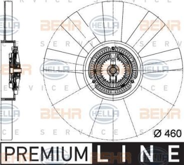 Гидромуфта+вентилятор HELLA 8MV 376 733-311