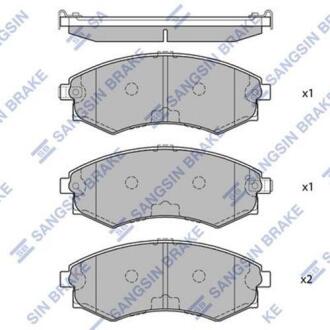 Комплект гальмівних колодок з 4 шт. дисків Hi-Q (SANGSIN) SP1054F