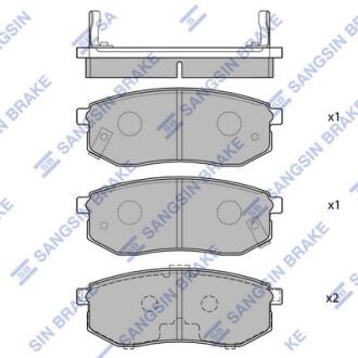 Комплект гальмівних колодок з 4 шт. дисків Hi-Q (SANGSIN) SP1054R