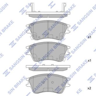 Колодка гальм. HYUNDAI ELANTRA (XD) 00-06 (13") передн. (SangSin) Hi-Q (SANGSIN) SP1147