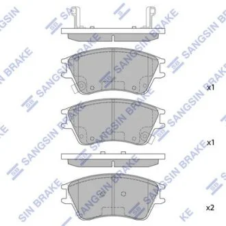 Колодка гальм. HYUNDAI ELANTRA (XD) 00-06 (13") передн. (SangSin) Hi-Q (SANGSIN) SP1147