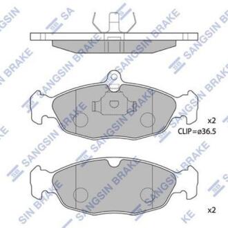 Колодка тормозная передняя DAEWOO OPEL NEXIA 1,5 95-97/ESPERO(91-94)/NUBIRA(97-00)/KADET/OMEGA/ASTRA F/CORSA A B/ASCONA B C Hi-Q (SANGSIN) SP1220