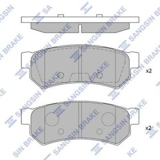 Колодка тормозная задняя Chevrolet Lacetti после 2007, Daewoo Nubira 1.6, 1.8, 2.0 05- диск. Hi-Q (SANGSIN) SP1257