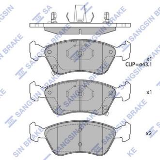 Колодки тормозные TOYOTA AVENSIS 98- перед. Hi-Q (SANGSIN) SP1597