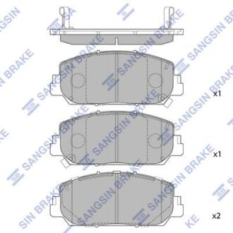 Колодки гальмівні, передні ACURA RDX 3.5 01.12-08.15 Hi-Q (SANGSIN) SP1789