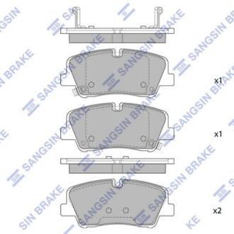 Колодки гальмівні дискові (комплект 4 шт) Hi-Q (SANGSIN) SP4038