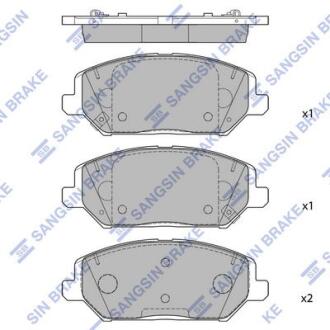 Колодки тормозные HYUNDAI i30 16" 17- перед. Hi-Q (SANGSIN) SP4242