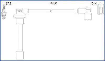 HUCO Провода высокого напряжения 4 шт. HONDA Civic 1,3-1,6 91-01, Accord 1,8-2,2 90-98 ROVER HITACHI 134520