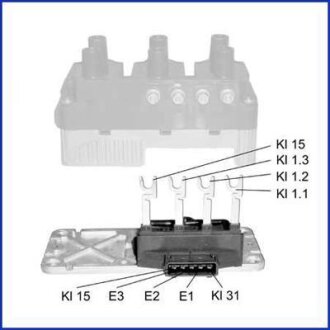 VW комутатор котушки запалювання Golf III 2.8 VR6 92- HITACHI 138428