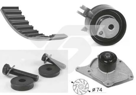 Помпа води + комплект ремня ГРМ HUTCHINSON KH101WP63