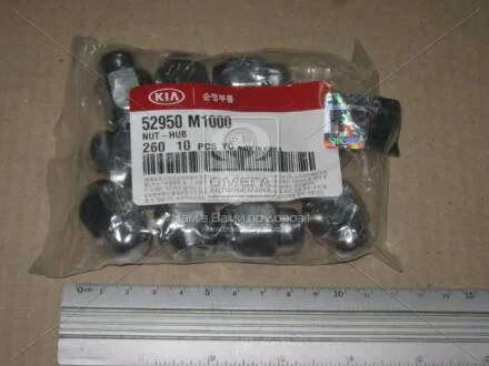 Гайка колісна Hyundai Accent 06- Kia Ceed 06- Mitsubishi Galant (E3) 88-93, Grandis (NA4W) 04-, L200 (KB) 06-, Lancer (CS/Classic) 03-06, Outlander (CU) 03-09, Pajero/Montero (V6, V7) 00-06, Pajero/Montero Sport (K9) 98-08 Hyundai/Kia/Mobis 52950M1000