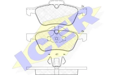 Комплект гальмівних колодок (дискових) ICER 181434