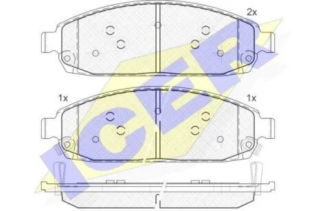 Комплект тормозных колодок, дисковый тормоз ICER 181713