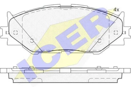 Комплект гальмівних колодок (дискових) ICER 181750